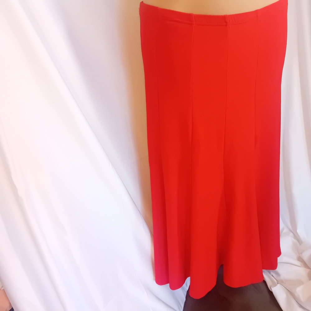Vintage Y2K Michelle LowRise Flare Midi Skirt Stretch Career Modest Party Work M - Picture 2 of 16